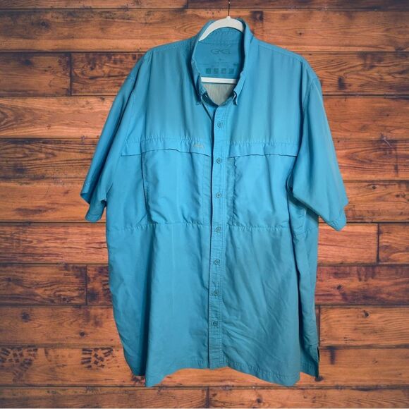 5 for $25🔥Gameguard Blue Button Front Outdoor Shirt 4XL - Picture 1 of 6